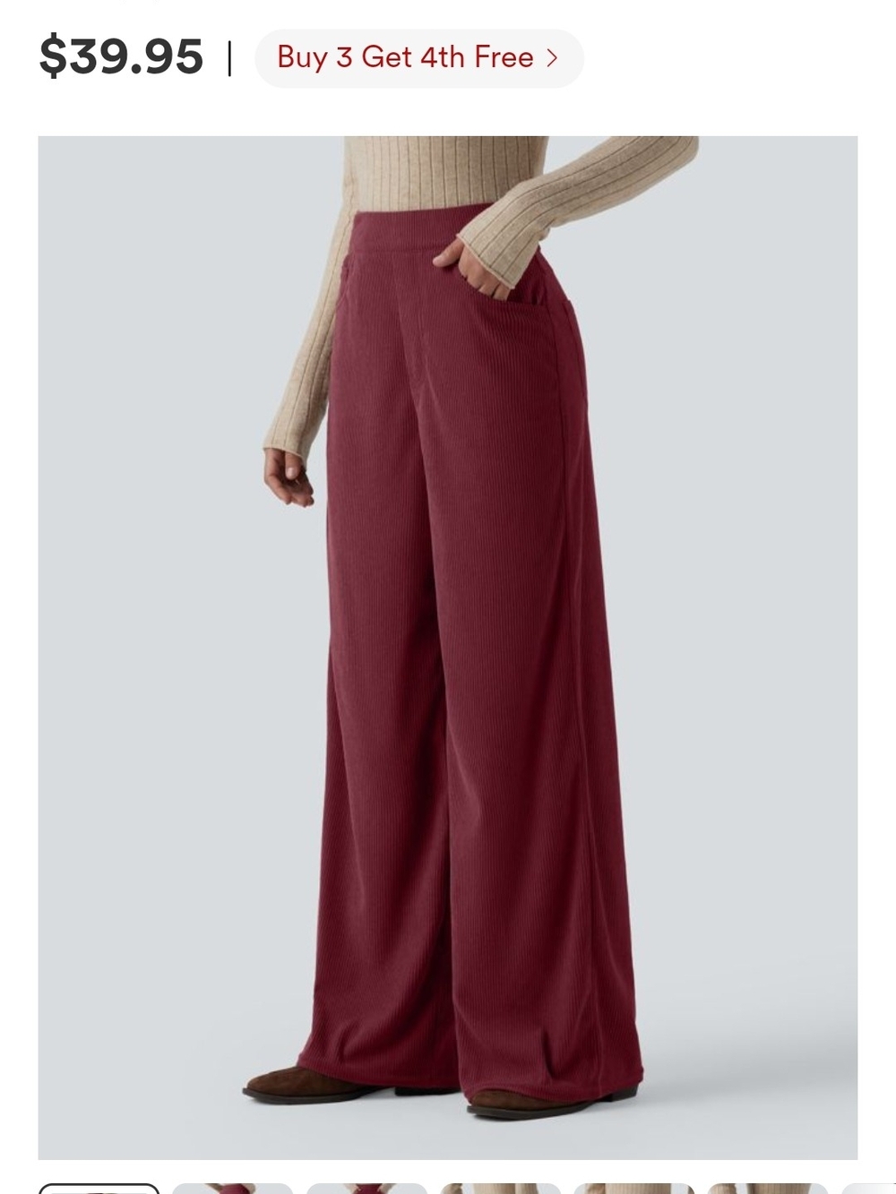 HALARA Wide Leg Corduroy Pants